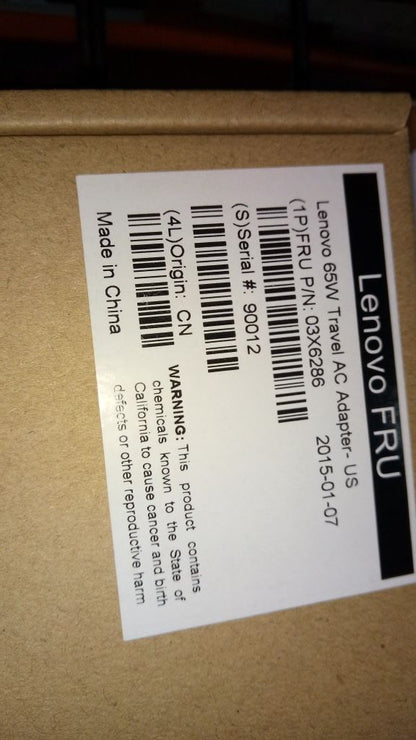 Lenovo PWR ADP_BO 65W Travel AC Adapter - US 03X6286