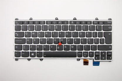 Genuine Lenovo Yoga X380 Keyboard Portuguese Silver Backlit 01HX121 01HW676