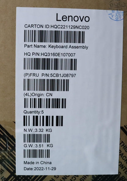 Lenovo Upper Case ASM_ITA H 82SN CLGY UMA 5CB1J08797