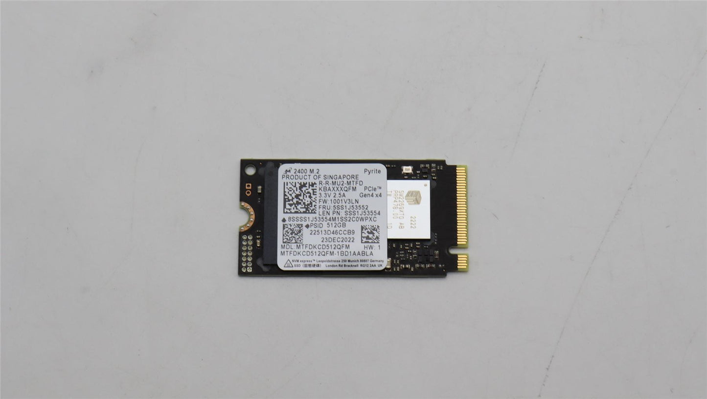 Lenovo 5SS1J53552 SSD MIC 2400 512G 2242 PCIe G4 x4 QLC