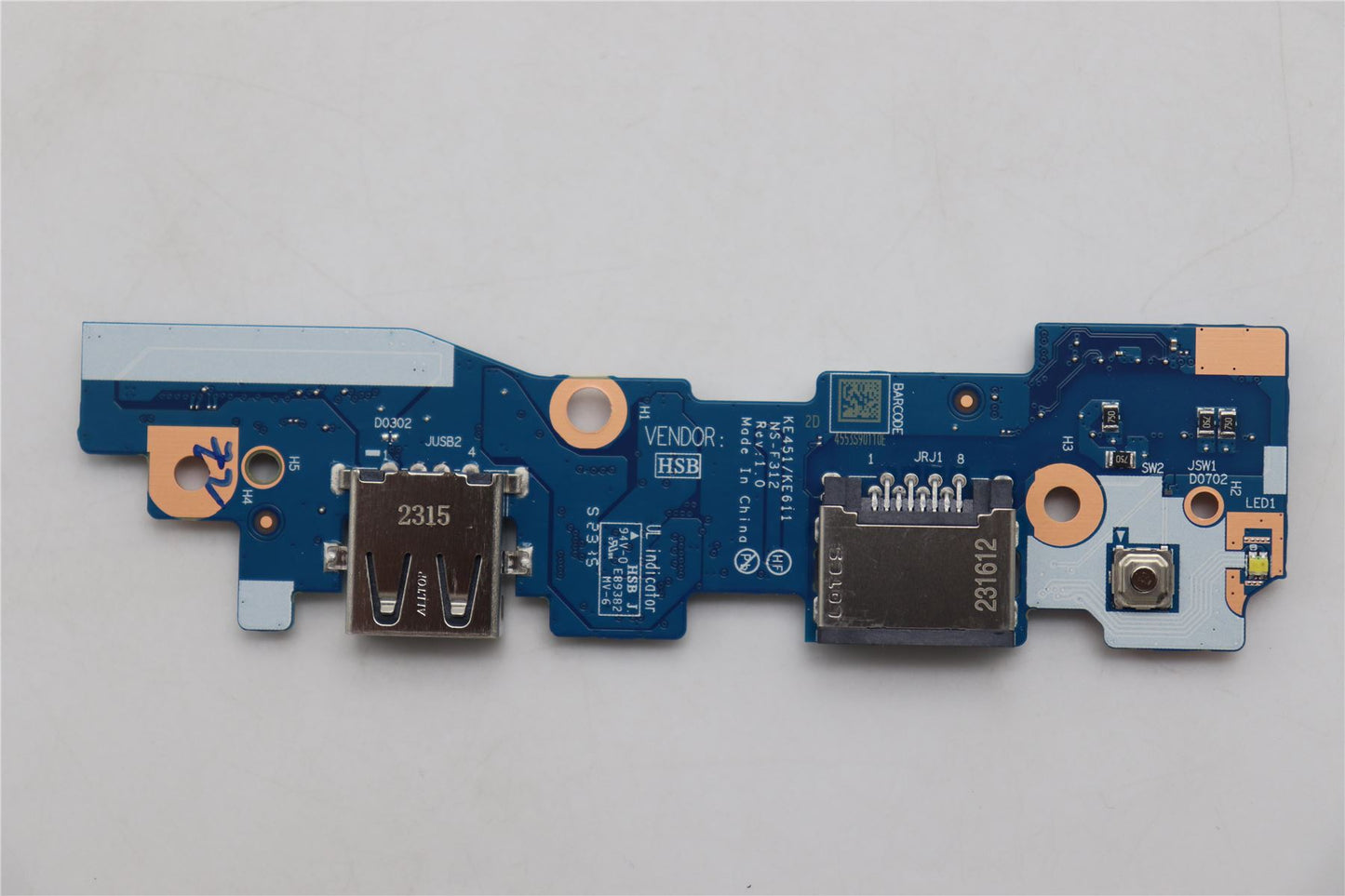 Lenovo CARDPOP FRU PCBA IO/B NSF312 KE451 NFP 5C51J62736