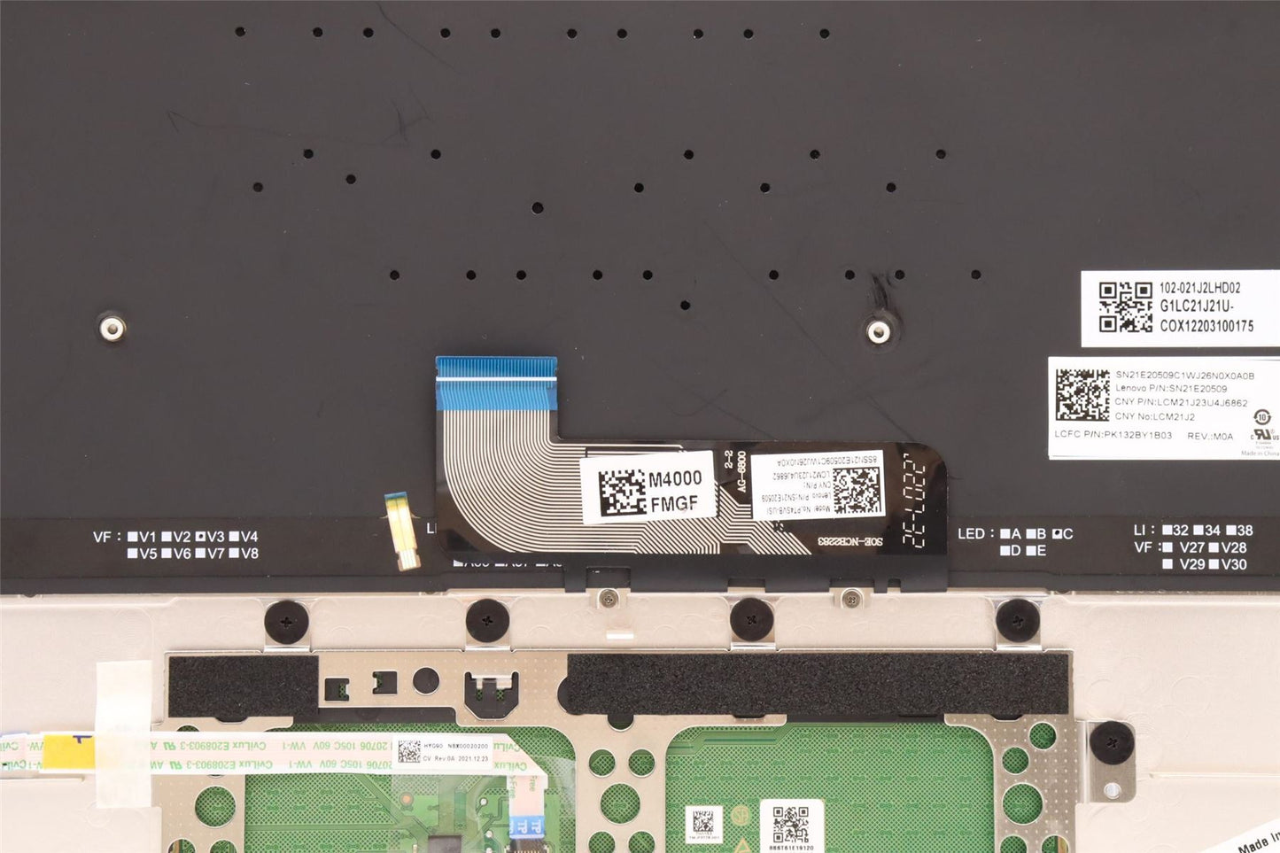 Lenovo Yoga 9 14IAP7 Keyboard Palmrest Top Cover US Europe White 5CB1H23745