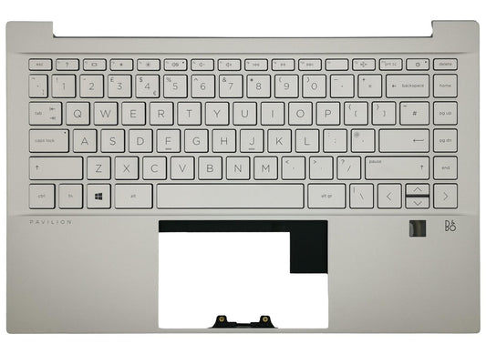 HP Pavilion 14-DV Palmrest Cover Keyboard UK Silver M16650-031