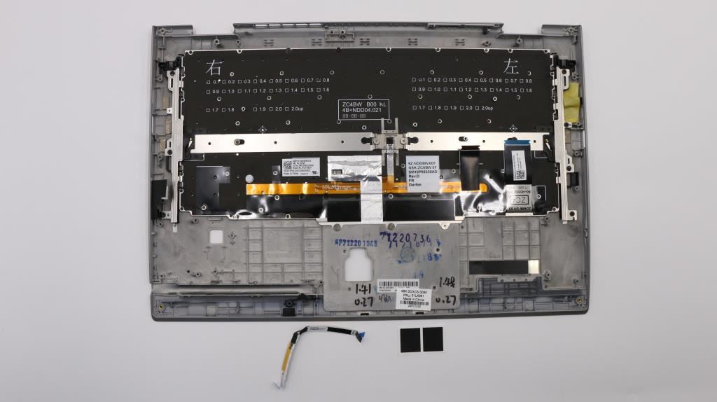 Lenovo Yoga X1 3ème clavier repose-mains couvercle supérieur français argent rétro-éclairé 01LX951