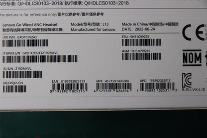 Lenovo LenovoGo Wired ANC Headset 5H31C99255