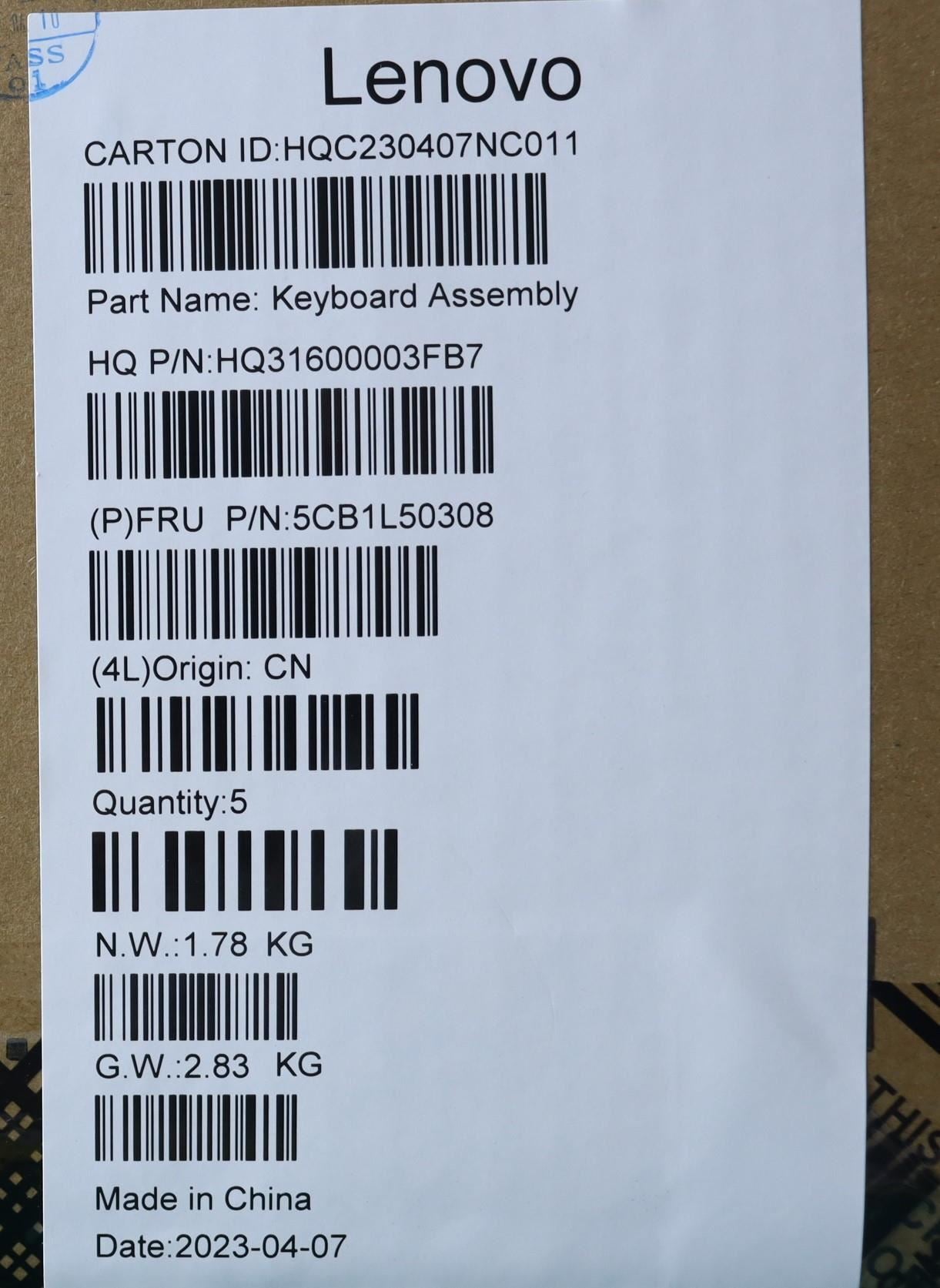 Lenovo Yoga 7 14ARP8 Palmrest Cover Touchpad Keyboard Bulgarian 5CB1L50308