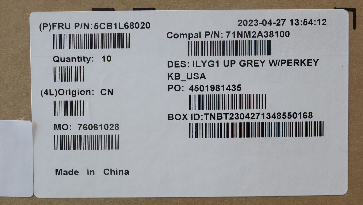 Lenovo Legion S7 16IRH8 Palmrest Cover Keyboard US Grey 5CB1L68020