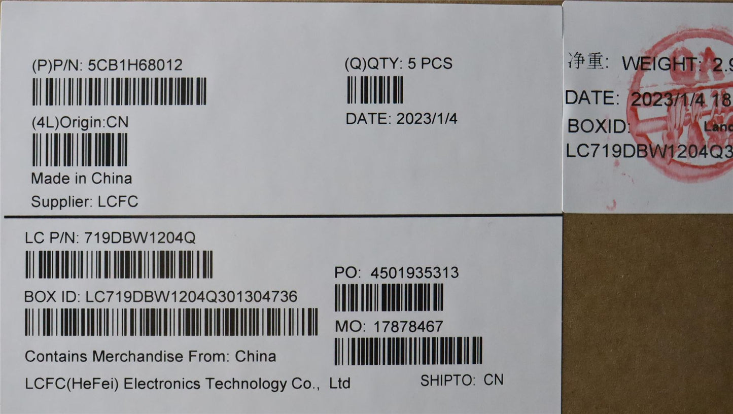 Lenovo Upper Case ASM_POR L82RJ NFP MB BL 5CB1H68012
