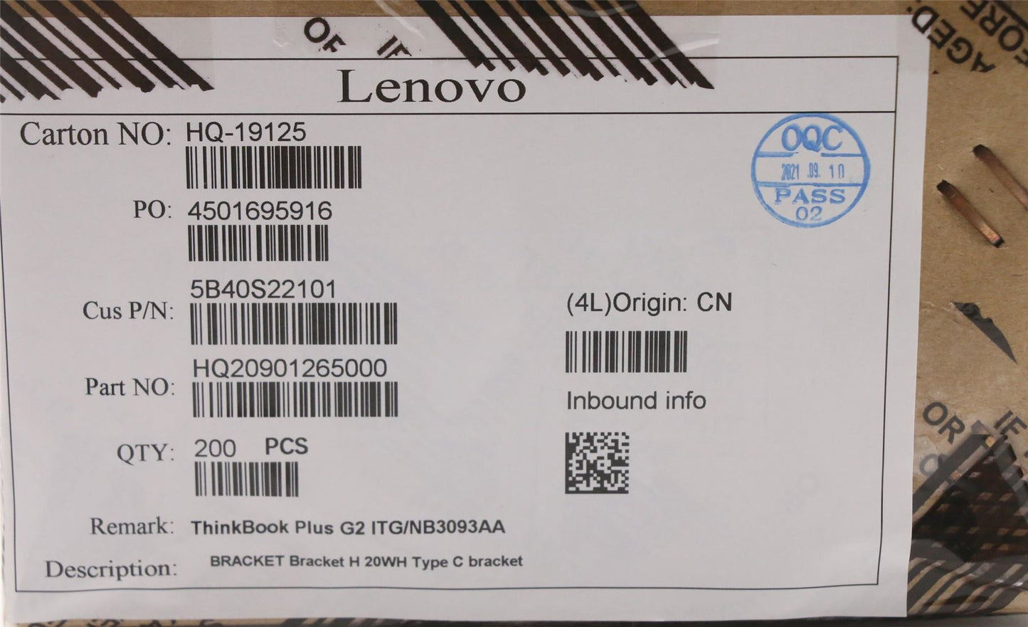 Lenovo Bracket H 20WH Type C bracket 5B40S22101