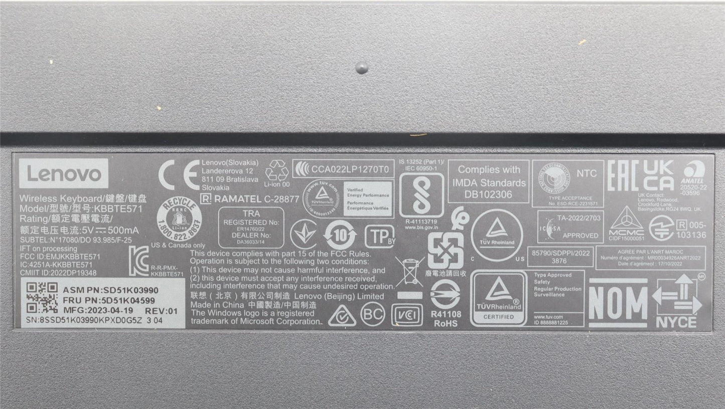 Lenovo Slim KB II-French 5D51K04599