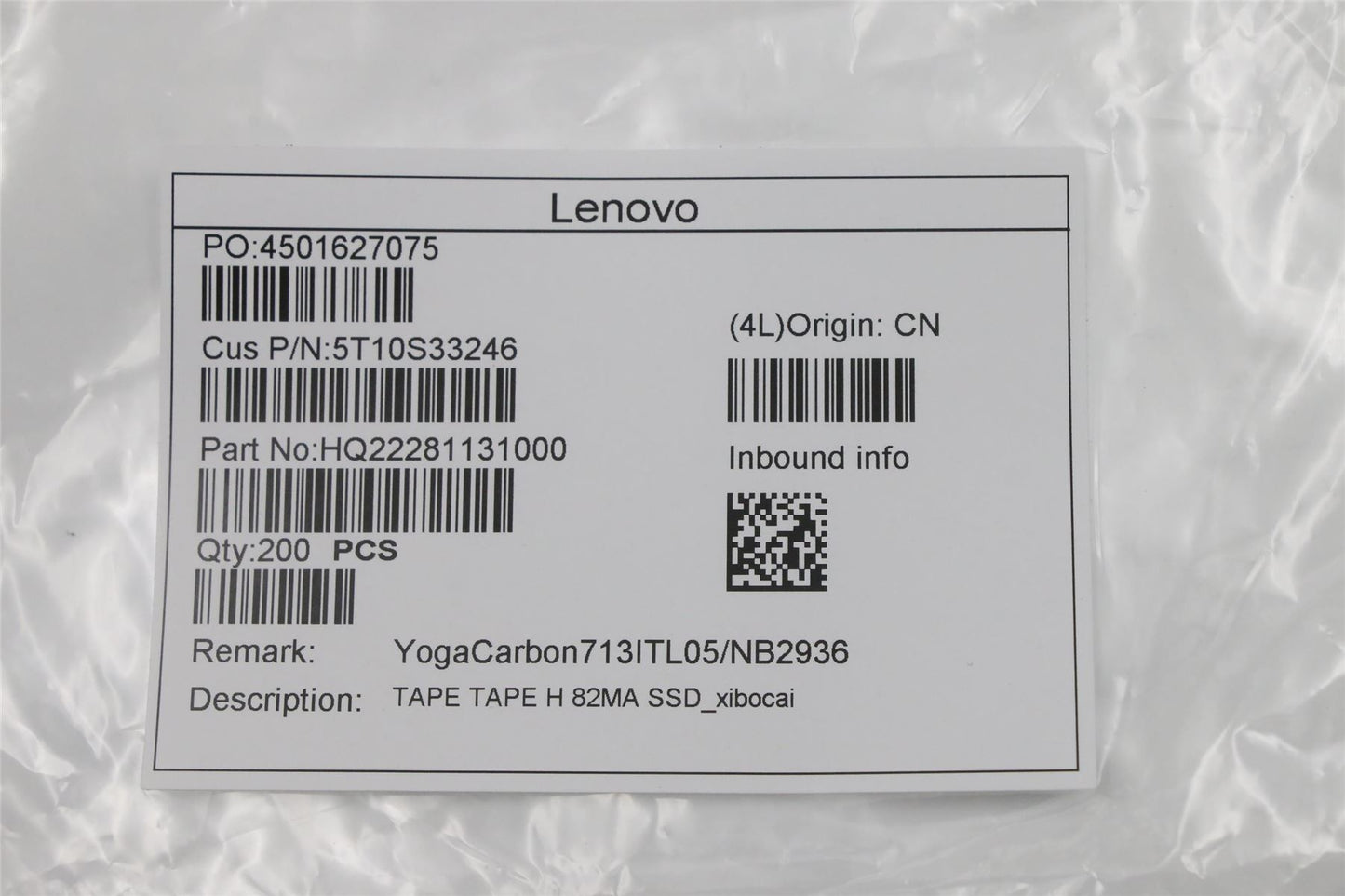 Lenovo TAPE TAPE H 82MA SSD_xibocai 5T10S33246