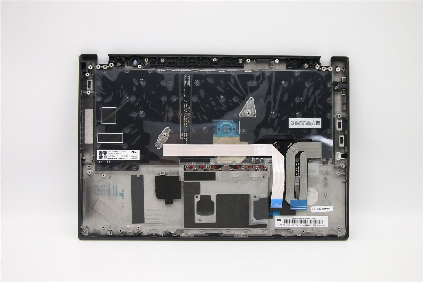 Lenovo ThinkPad T490s Keyboard Palmrest Top Cover Estonian Black Backlit 02HM281