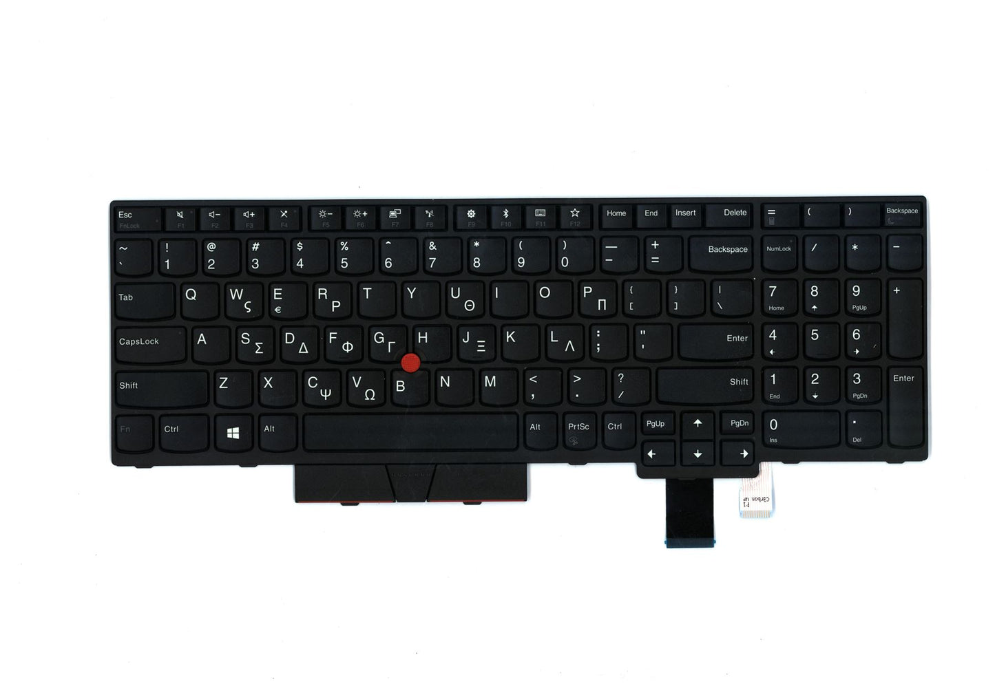 Lenovo ThinkPad T580 P52s Keyboard Greek Black 01HX192