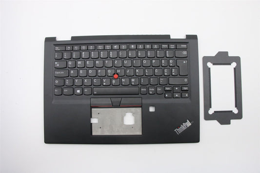 Lenovo Yoga X390 Tastatur-Handballenauflage, obere Abdeckung, belgisches Schwarz, Hintergrundbeleuchtung 02HL534