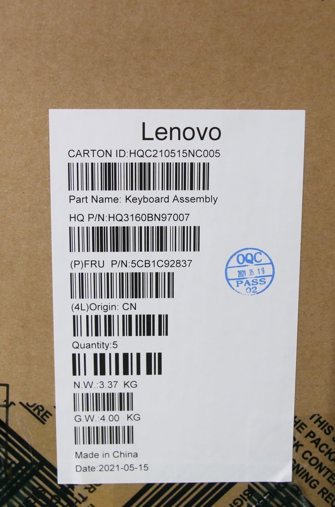 Lenovo IdeaPad 3 14M836 Palmrest Cover Touchpad Keyboard German Blue 5CB1C92837