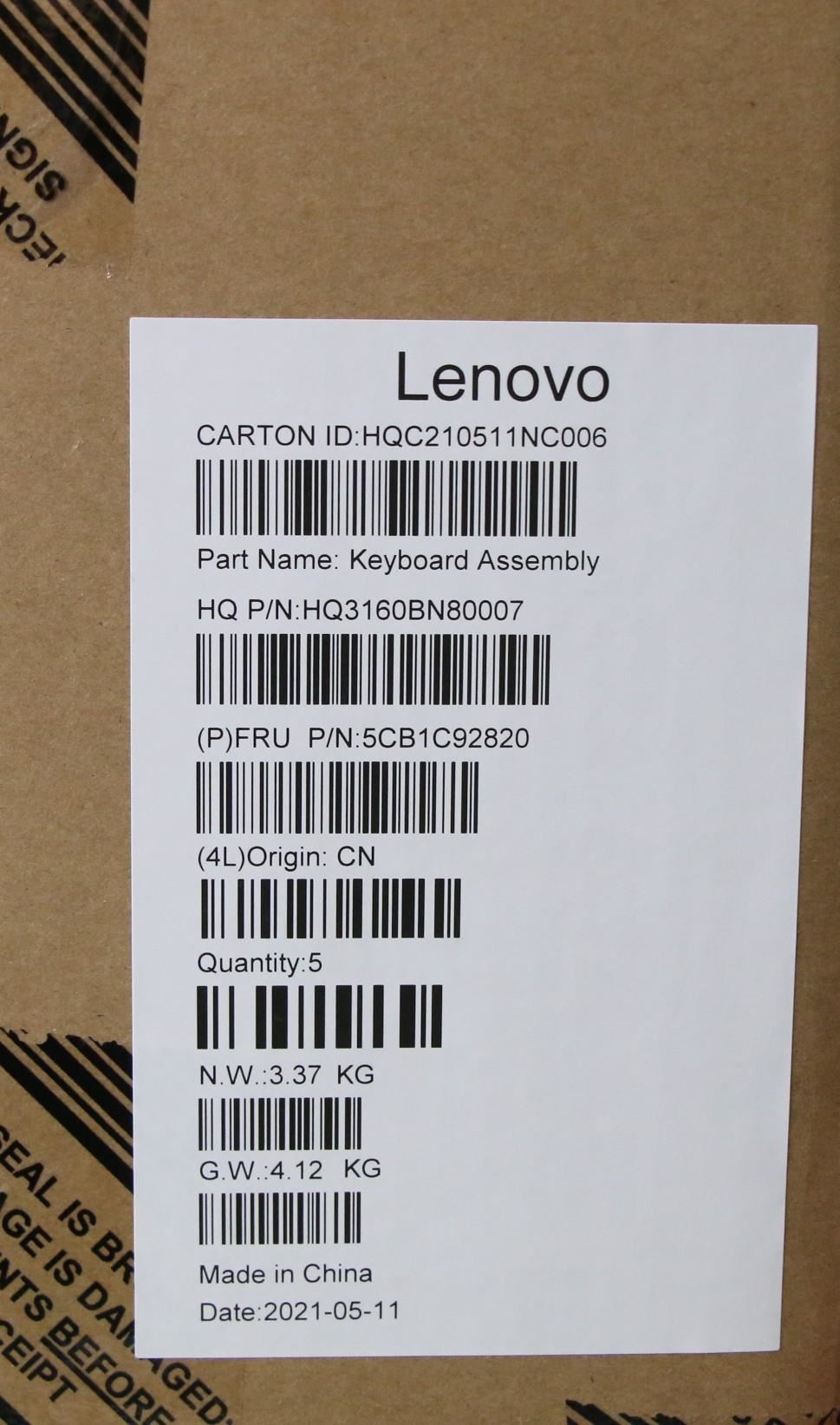 Lenovo Upper Case ASM_FRA/ENG H 82KN GY 5CB1C92820