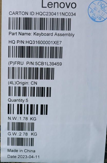 Lenovo Yoga 7 14IRH8 Palmrest Cover Touchpad Keyboard Slovenian 5CB1L39459