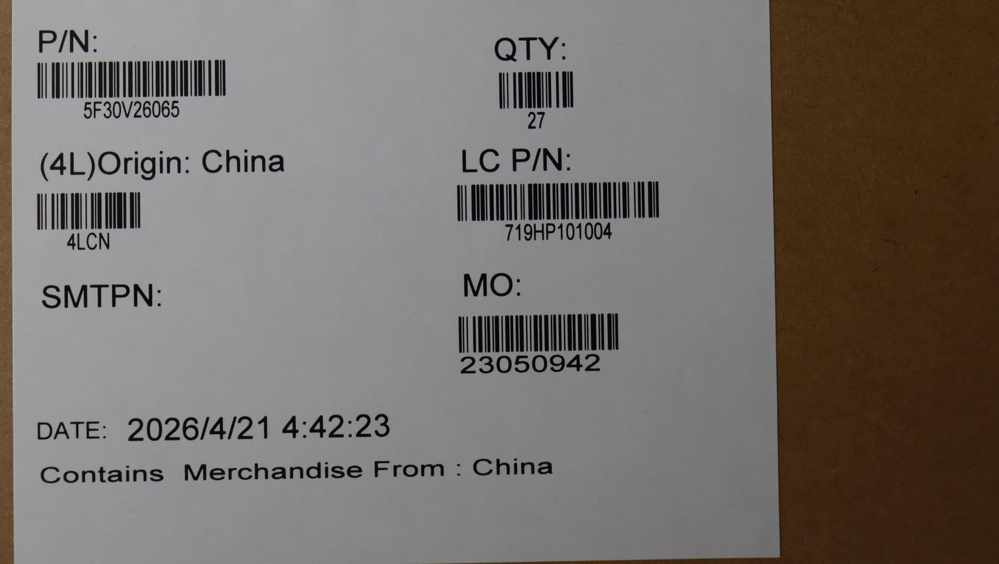 Lenovo FINGER_PRT FRU RND FoP Blue Syn-JYT Fingerprint FPR Board 5F30V26065