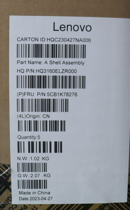Lenovo LCD Cover H 82WV_O MG YG w/ant 5CB1K78276