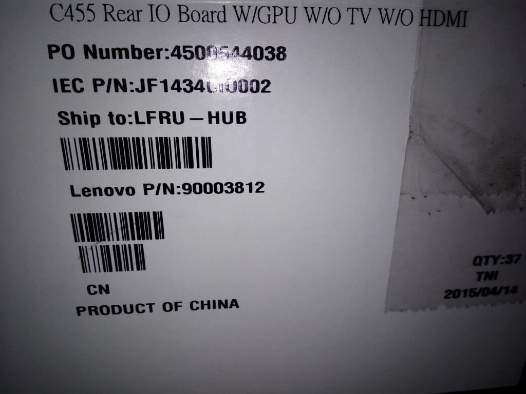 Lenovo C455 Rear IO Board W/GPU W/O TV W/O HDMI 90003812