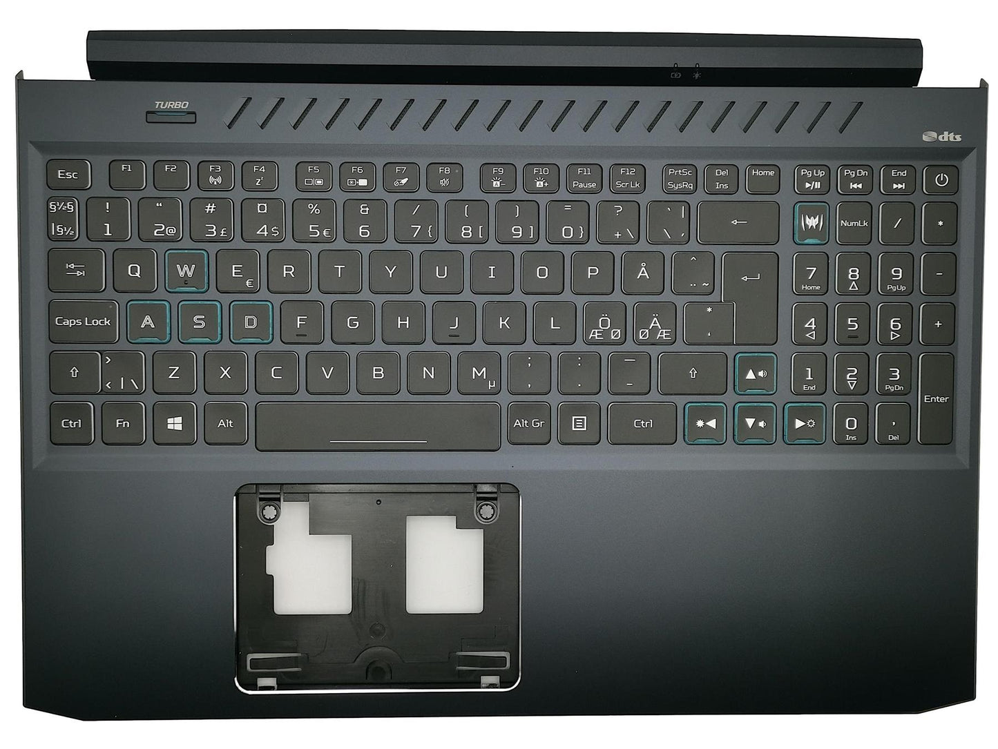 Acer Predator Helios PH315-53 Palmrest Cover Keyboard Nordic Black 6B.QAUN2.027