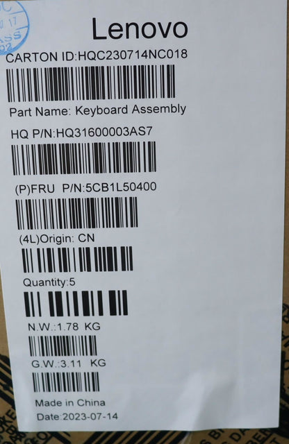 Lenovo Upper Case ASM_FRA H 83BS FP ARGY 5CB1L50400