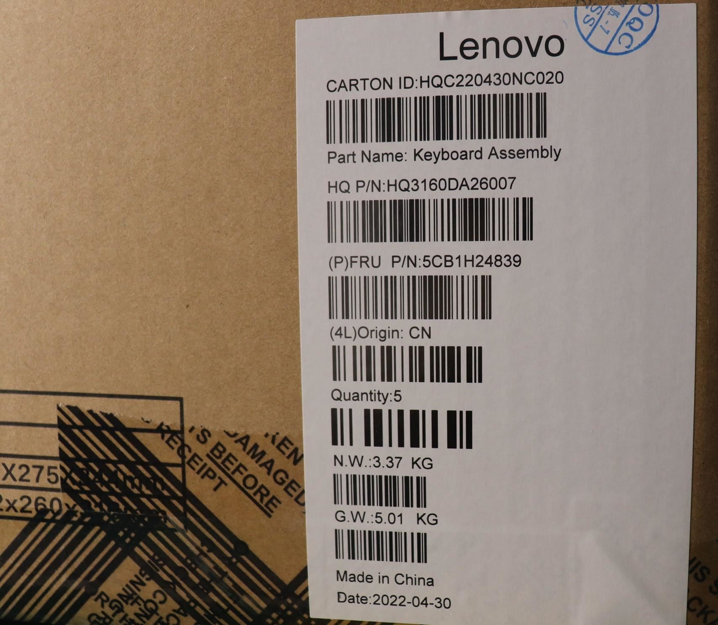Lenovo Flex IP 3 15IJL7 Palmrest Touchpad Cover Keyboard German 5CB1H24839