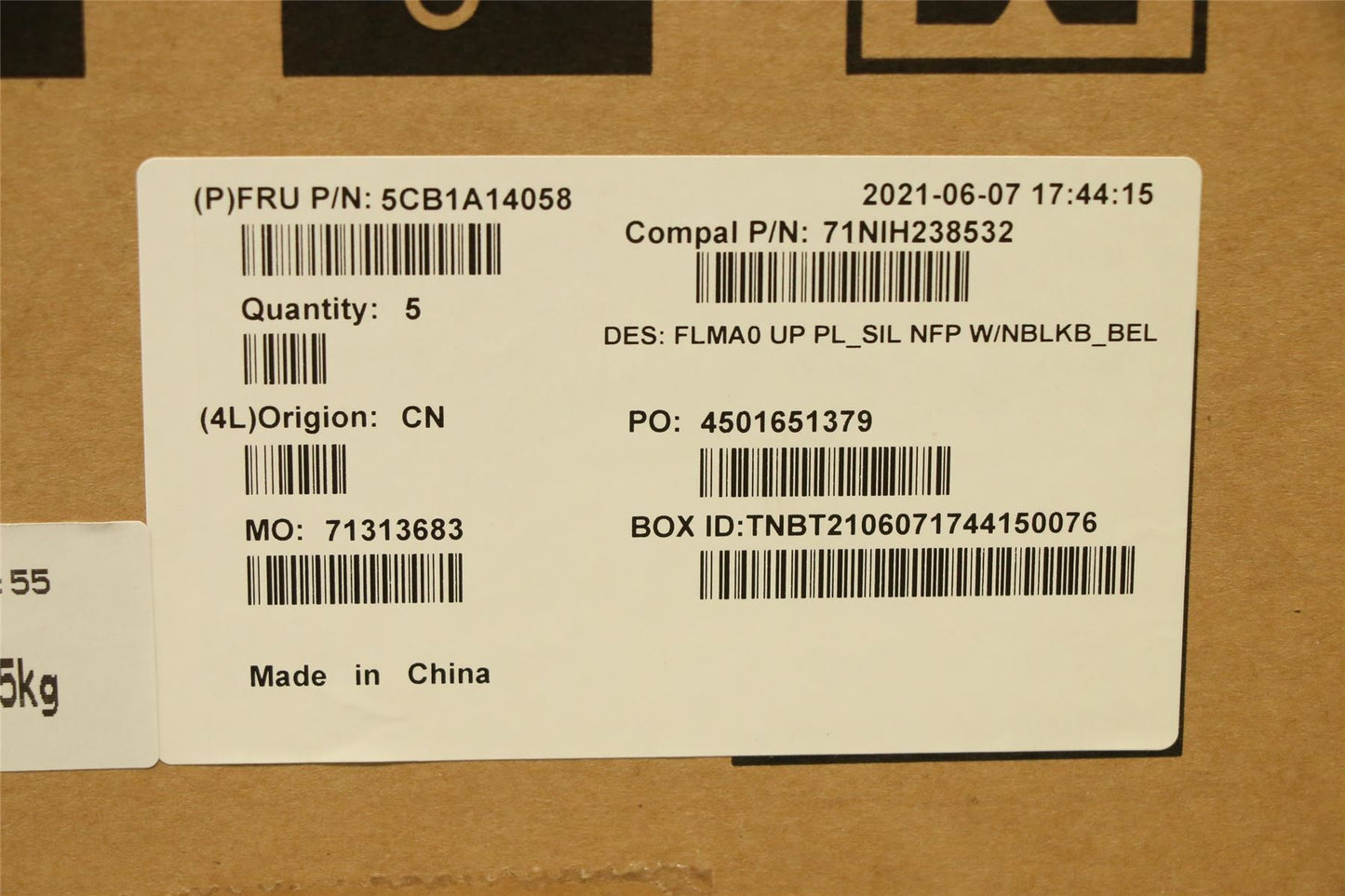 Lenovo Upper C81YM PL_SIL NFP NBLKB_BEL 5CB1A14058