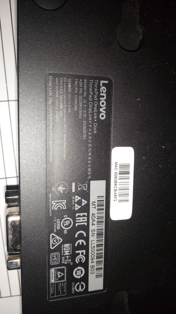Lenovo FRU for TP OneLink+ Dock 03X6296