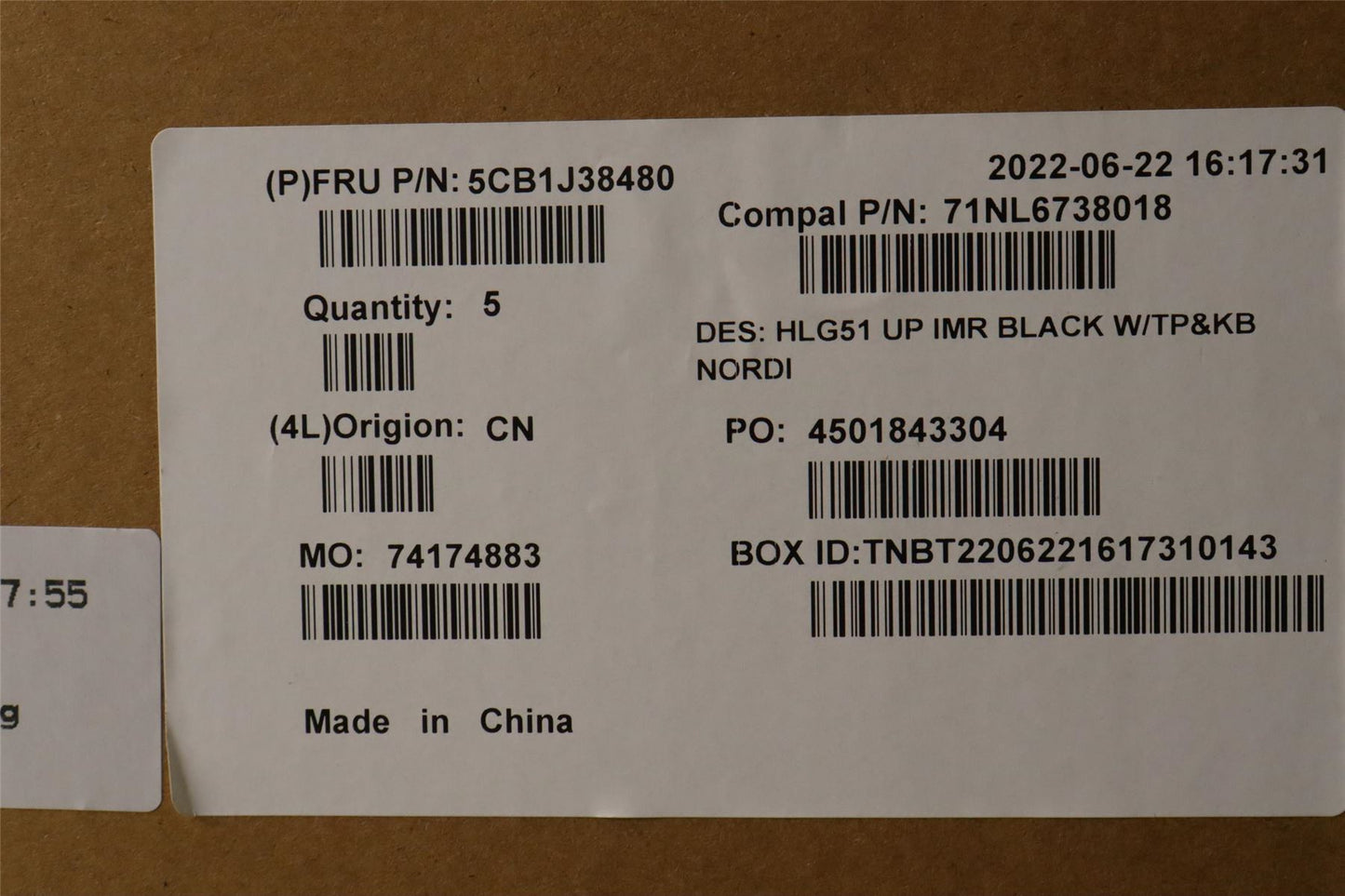 Lenovo IdeaPad 3 16ARH7 Palmrest Cover Touchpad Keyboard Nordic Black 5CB1J38480
