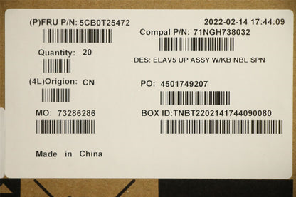 Lenovo V145-15AST Keyboard Palmrest Top Cover Spanish Black 5CB0T25472