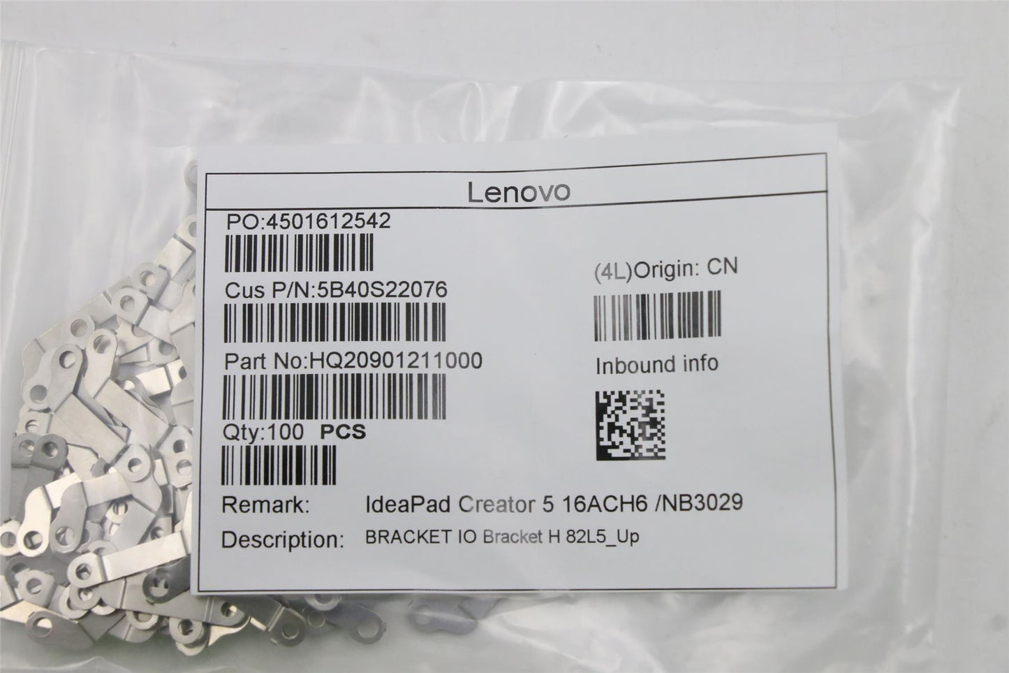 Lenovo 5B40S22076 IO Bracket H 82L5_Up