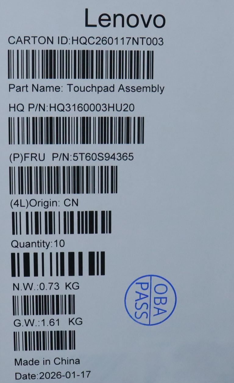 Lenovo H 83TC LG Touchpad Board 5T60S94365