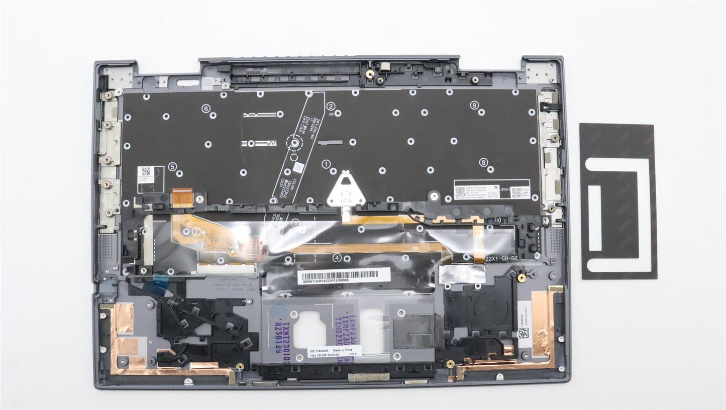 Lenovo ThinkPad X1 7th Gen Keyboard Palmrest Top Cover Ukrainian 5M11H45797