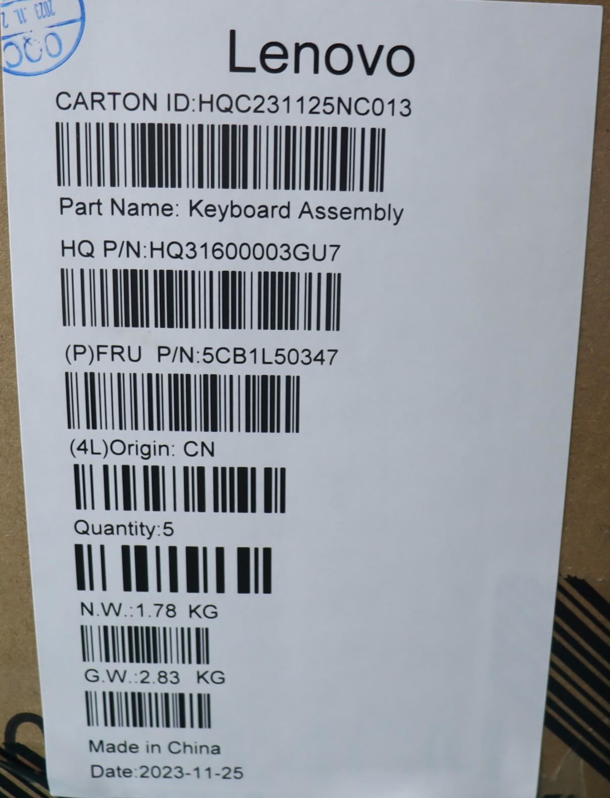 Lenovo Yoga 7 14ARP8 Palmrest Cover Touchpad Keyboard Russian 5CB1L50347