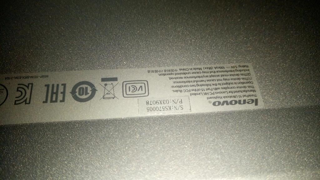 Lenovo Ella 2 ULT KYD-ARA Arabic Keyboard 03X9078