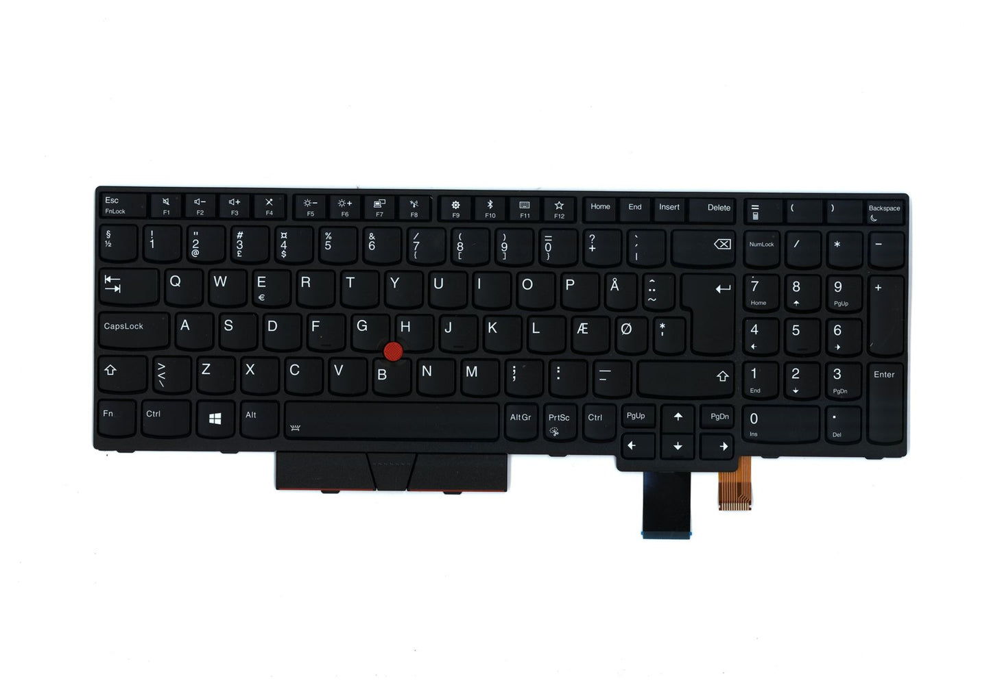 Lenovo ThinkPad T570 P51s Keyboard Danish Black Backlit 01ER550