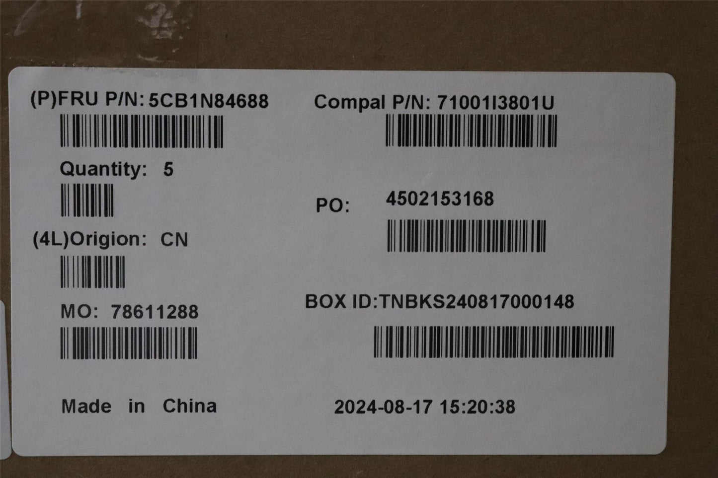 Lenovo Upper Case ASM SPA C 83DH LGRGB 5CB1N84688