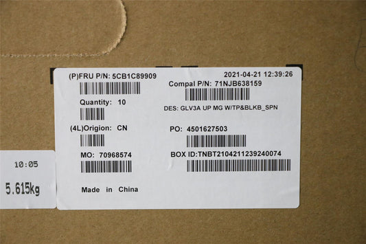 Lenovo ThinkBook 14 G3 ACL Palmrest Cover Touchpad Keyboard Spanish 5CB1C89909