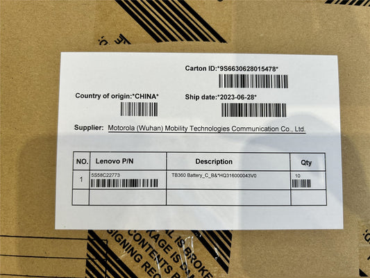 Lenovo TB360 Battery_C_B&*HQ316000043V0 5S58C22773