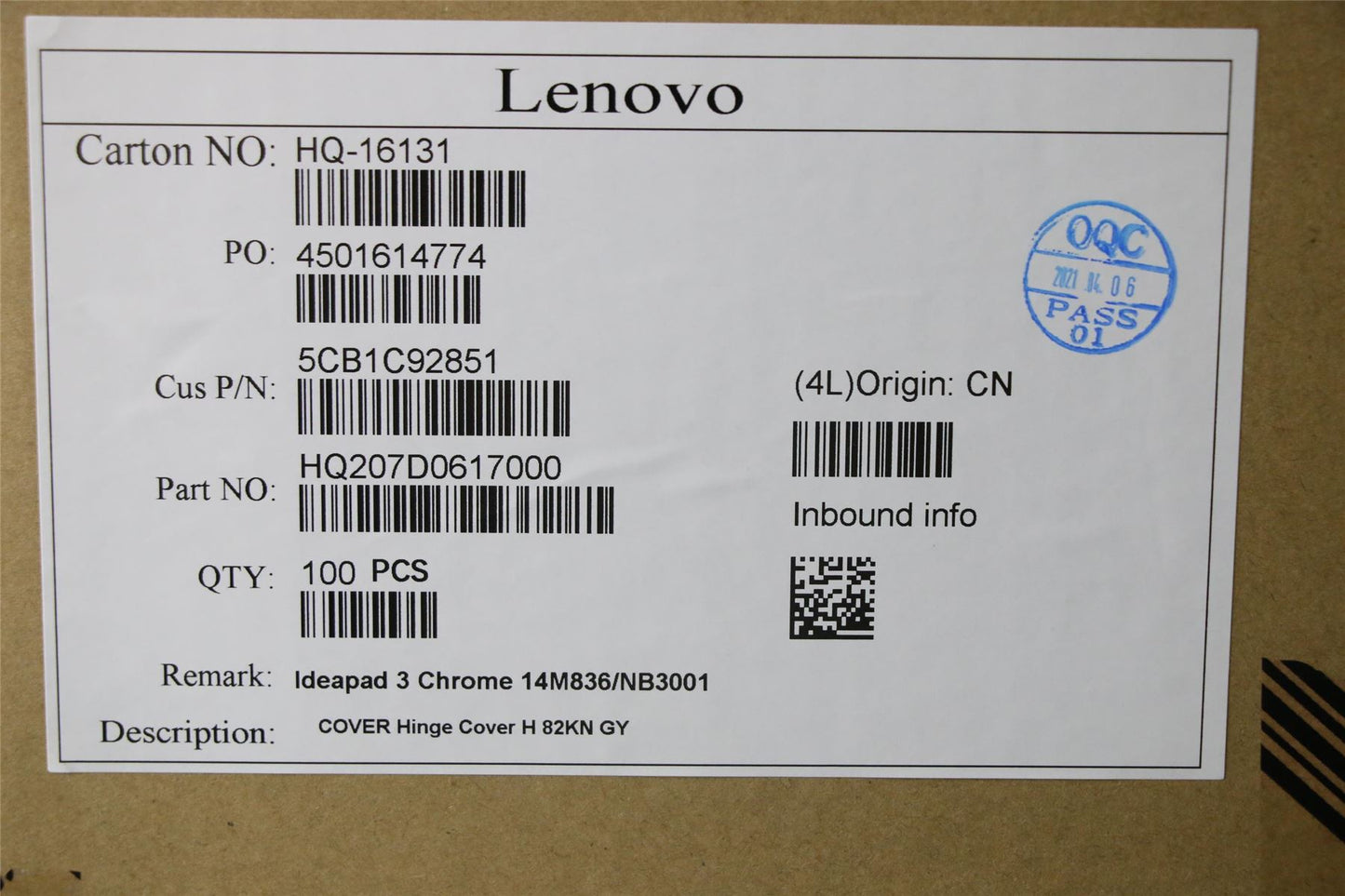 Lenovo Hinge Cover H 82KN GY 5CB1C92851
