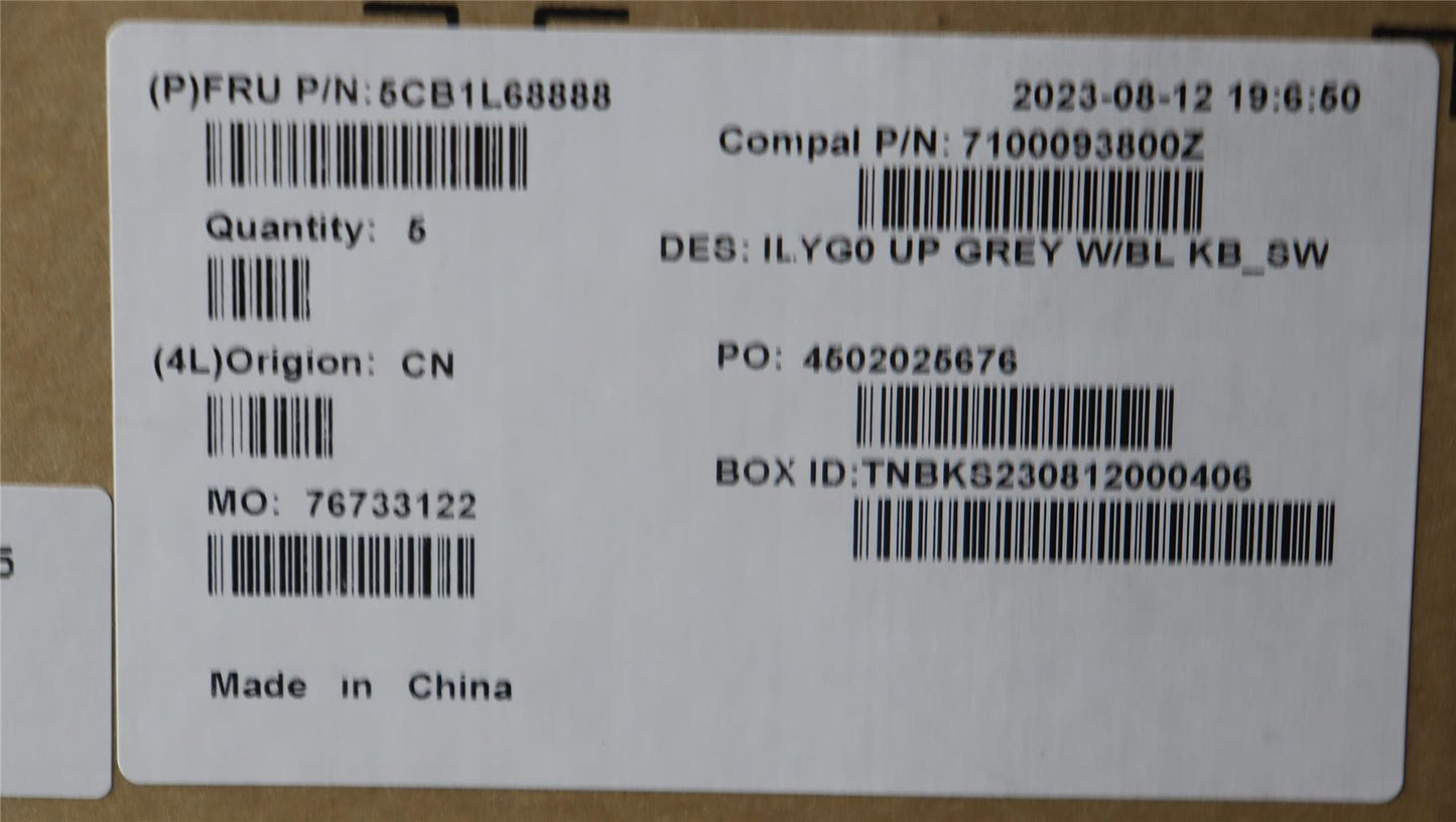 Lenovo Legion S7 16APH8 Keyboard Palmrest Top Cover Switzerland White 5CB1L68888