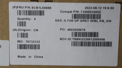 Lenovo Legion S7 16APH8 Keyboard Palmrest Top Cover Switzerland White 5CB1L68888