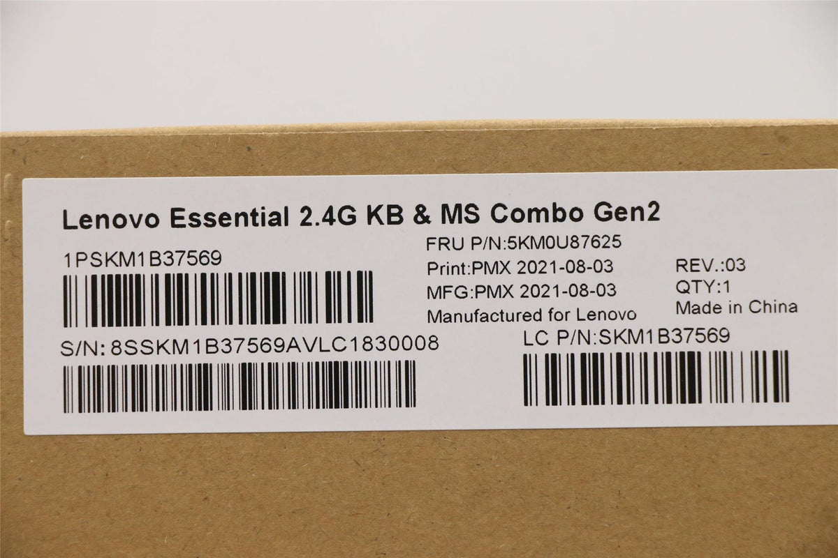 Lenovo KYB_MOUSE Primax R71_G2 2.4G BKG+C_IN Indian English Keyboard 5KM0U87625