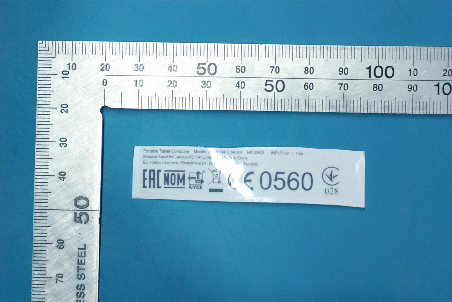 Lenovo A8-50F Rating label UA/RU/MX&*70152673CS 5L18C02096