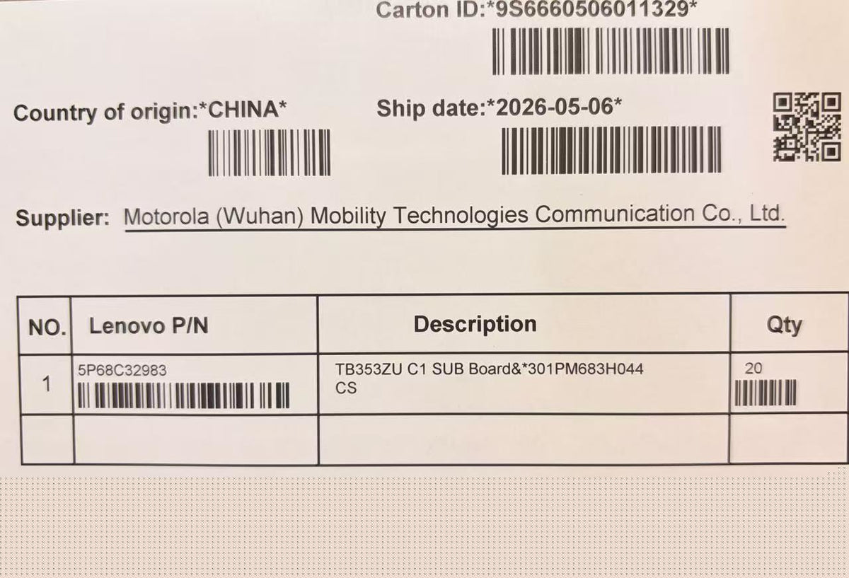 Lenovo TB353ZU C1 SUB Board&*301PM683H044 CS Board 5P68C32983