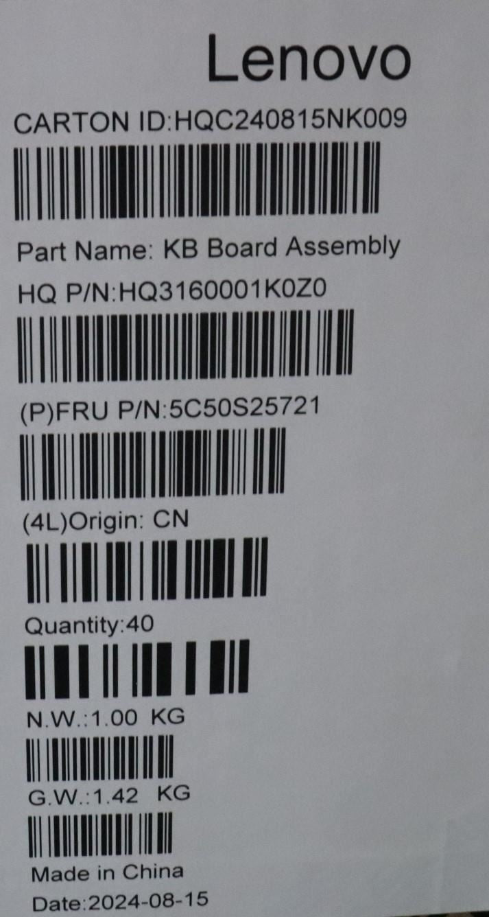 Lenovo CARDPOP Volume with foam H 83HH Board 5C50S25721