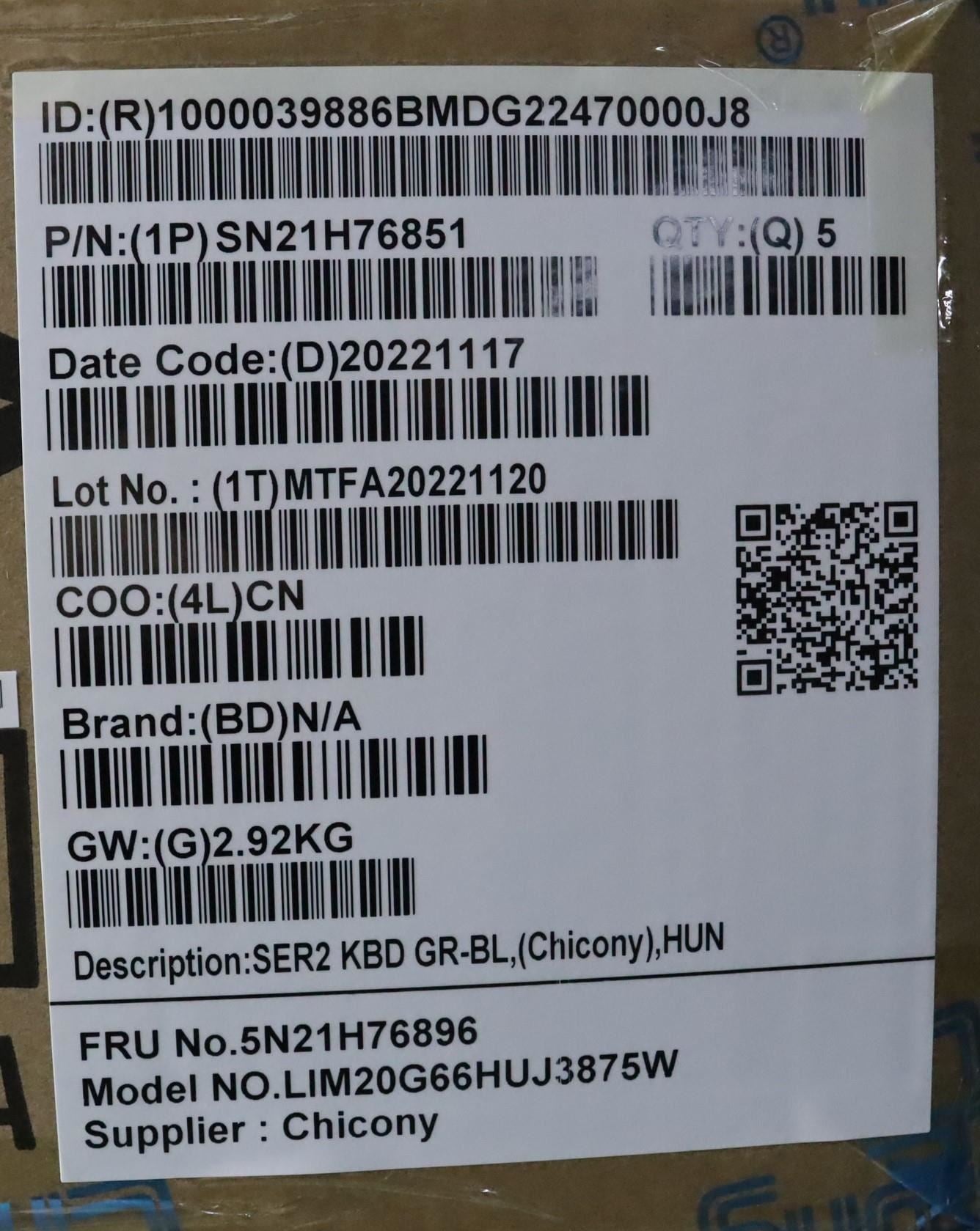 Lenovo ThinkPad X13 Gen 3 L13 Gen 4 L13 Gen 3 Keyboard Hungarian Grey 5N21H76896