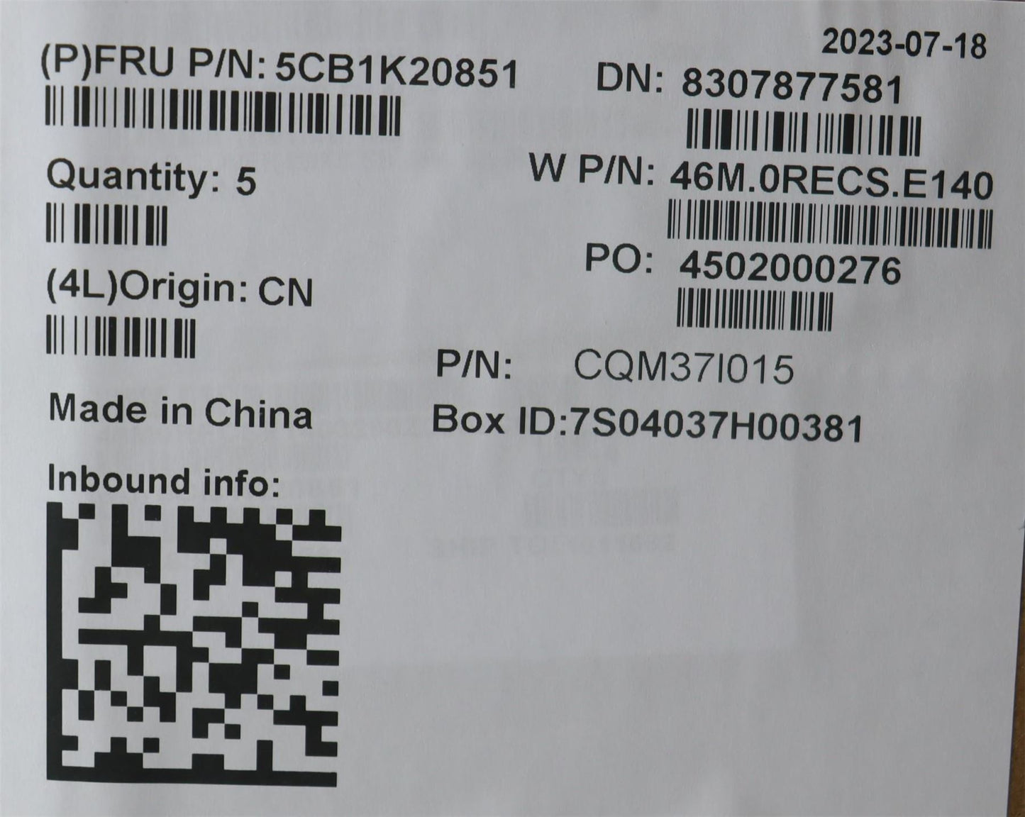 Lenovo Upper Case ASM_SPA W82XX SB BL 5CB1K20851