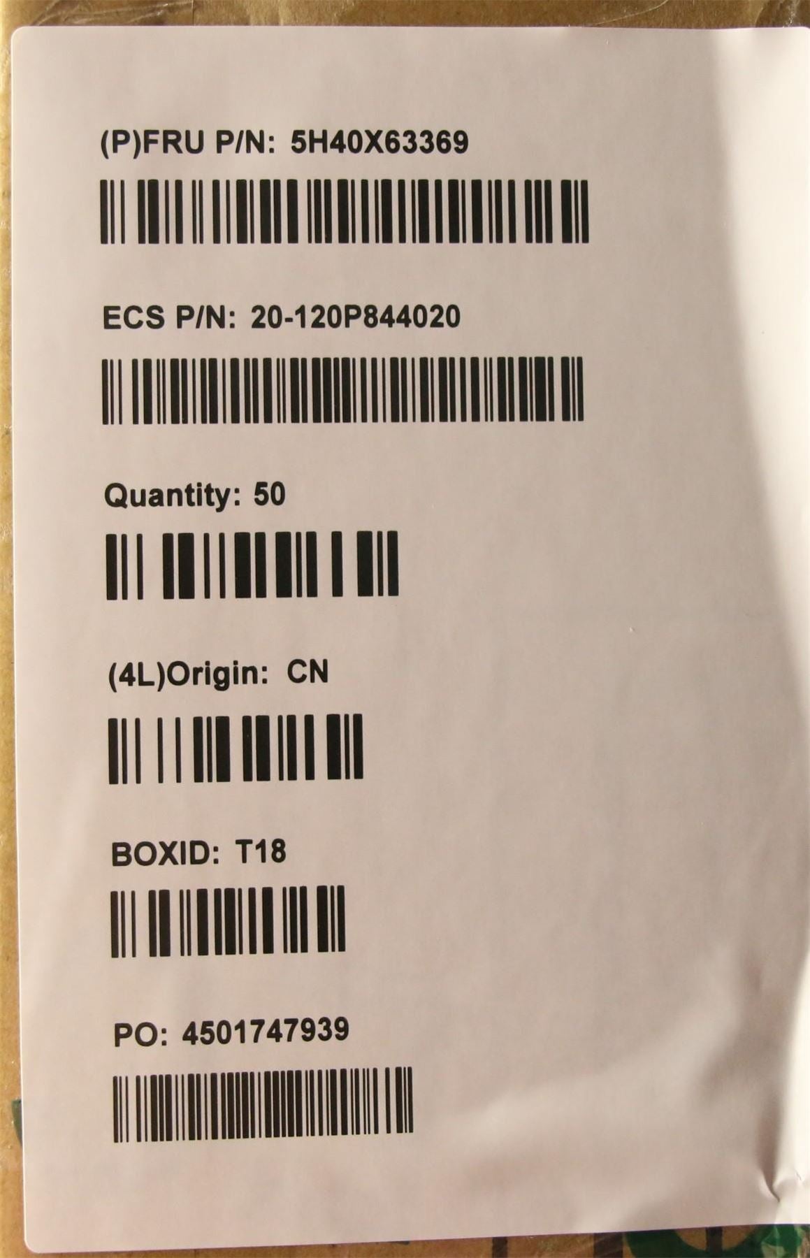 Lenovo MOS SINK-REAR (Intel), ECS 5H40X63369